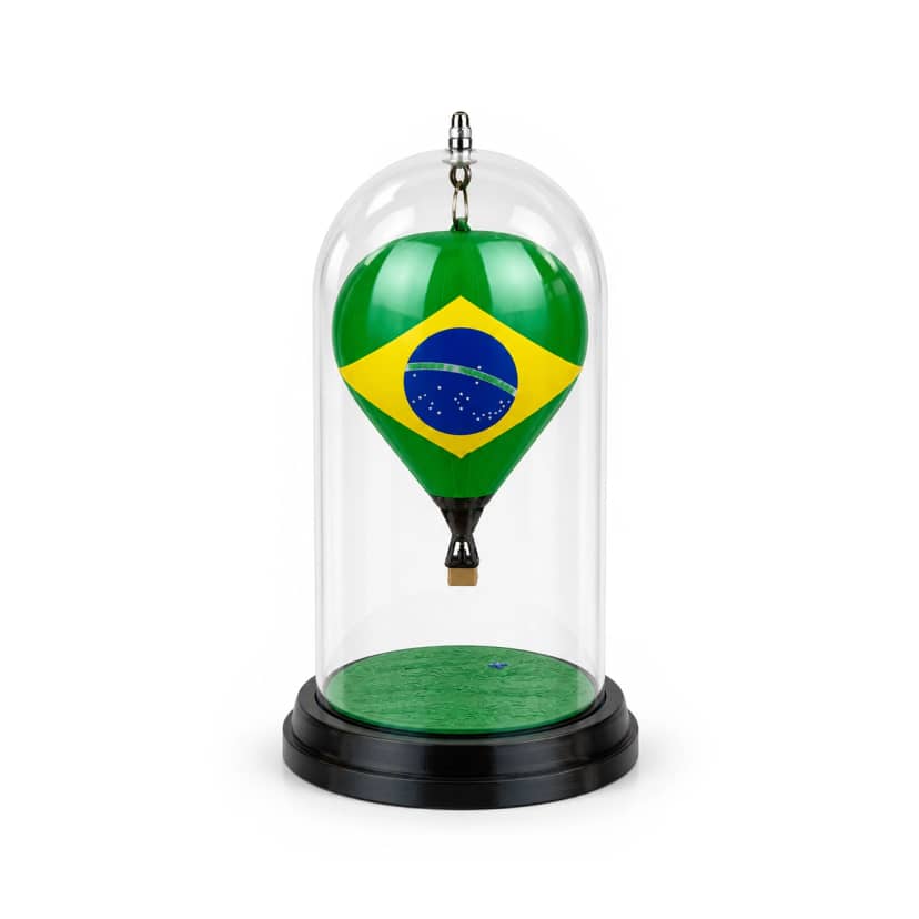 Miniatura de Balão de Ar Quente Brasil com Cúpula