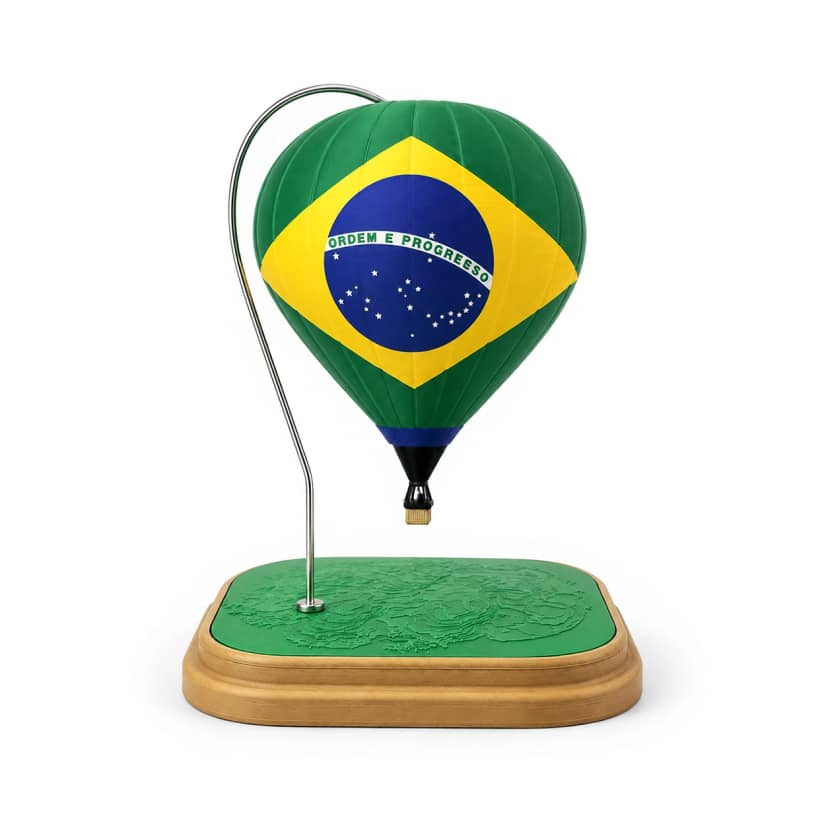 Miniatura Balão de Ar Quente Brasil com Base